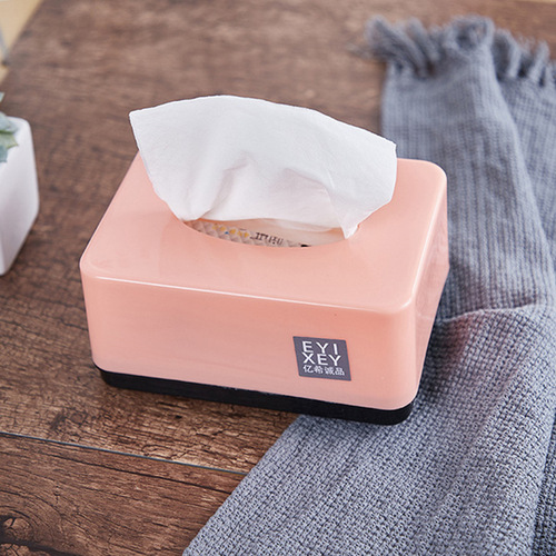 Scandinavian Thick Paper Towel Box for Restaurants, Hotels, Catering, Rectangular Commercial Plastic Tissue Box with Advertising Print