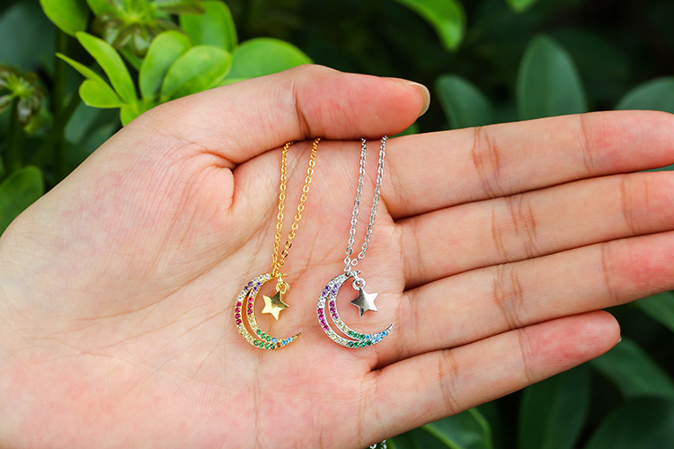 Copper Material Wholesale Jewelry Fashion Heart Copper Diamond Pendant Necklace