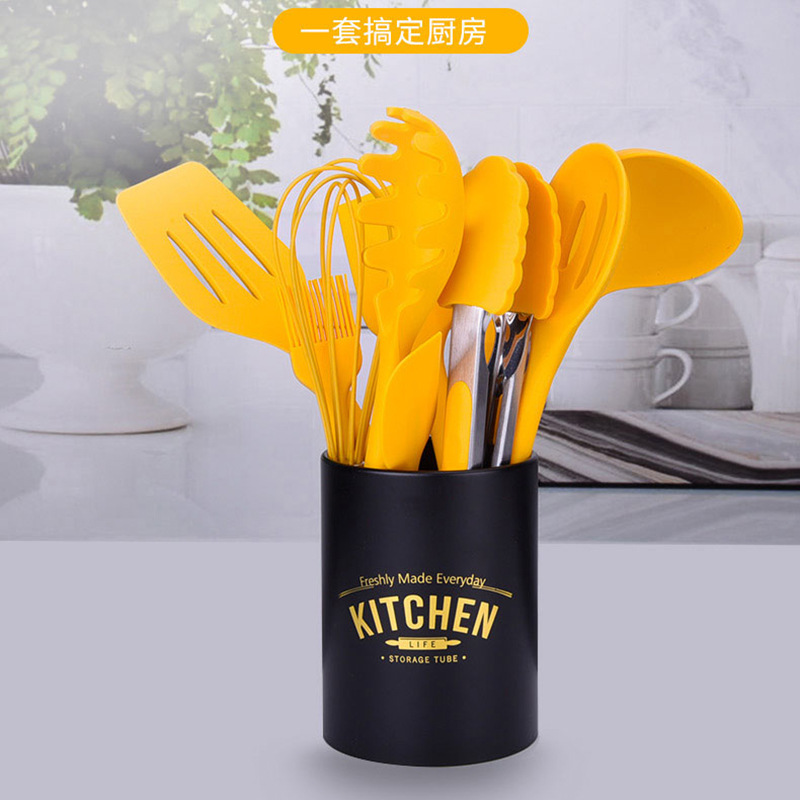Silicone kitchen utensils 10-piece set 8-piece set noodle handle integrated non-stick pan baking tool does not hurt the pot and spatula combination set
