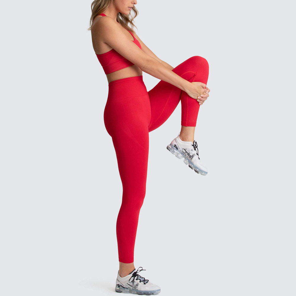 Fashion Solid Color Nylon Cotton Blend U Neck Patchwork Tracksuit Vest Leggings display picture 13