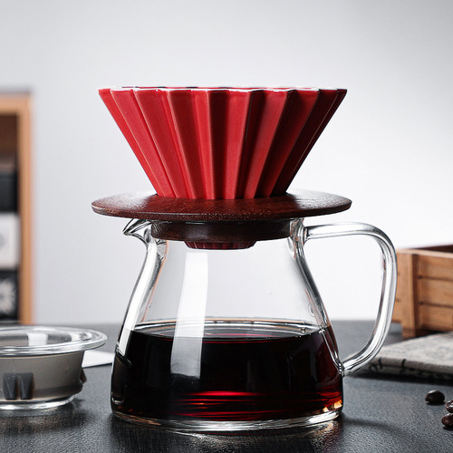 High borosilicate glass hand brewed coffee pot cloud pot filter cup filter sharing pot home coffee pot can be printed with logo