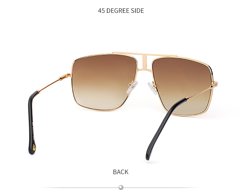 Nueva Moda Gafas De Sol Cuadradas De Doble Viga Para Hombre, Venta Al Por Mayor display picture 6