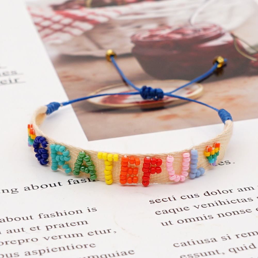 Simple Bohemian Ribbon Rainbow Love Letter Bracelet display picture 49