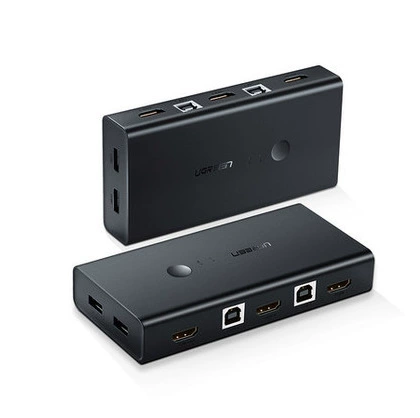 绿联 50744 HDMI KVM Switch 2 Host Synchronous sharing device 4K HD USB2 Port for Two