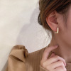 Fashionable silver needle, metal design small earrings, silver 925 sample, simple and elegant design, trend of season