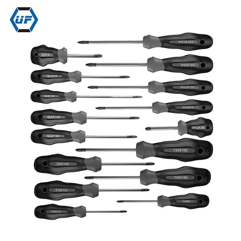 14件套一字十字螺丝刀套装crv刀杆防滑手柄六角螺丝批五金工具组