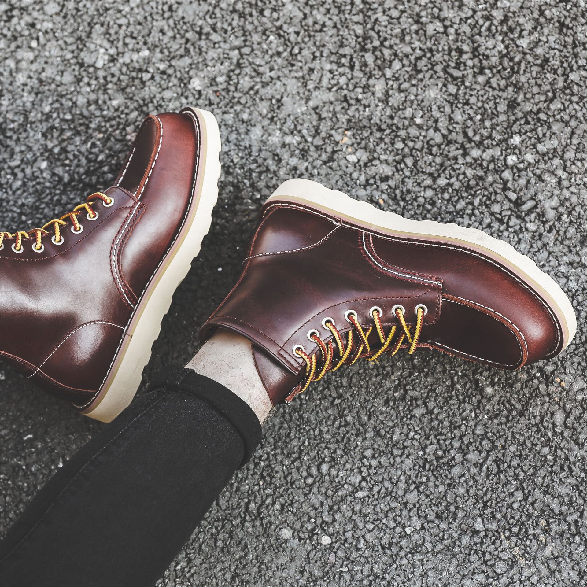 Title 18, Stivali Martin piatti slip-on retrò da lavoro d...