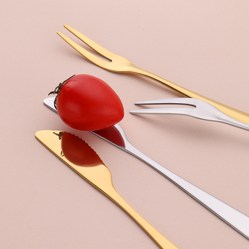 Manufacturer stainless steel fruit fork wholesale logo birthday cake knife and fork set gift tableware Mid-autumn moon cake knife and fork