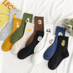 Spring and Autumn New Hanyu Fruit Stack Socks for Men and Women Candy Color Cartoon Mid-Calf Cotton Socks Fashion Ins