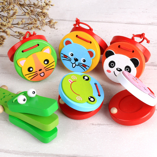 Manufacturer Wholesale Wood Percussion Xiangban Educational Toddler Toys 3-7 Years Old Cartoon Orff Children's Music Instrument Music Toy