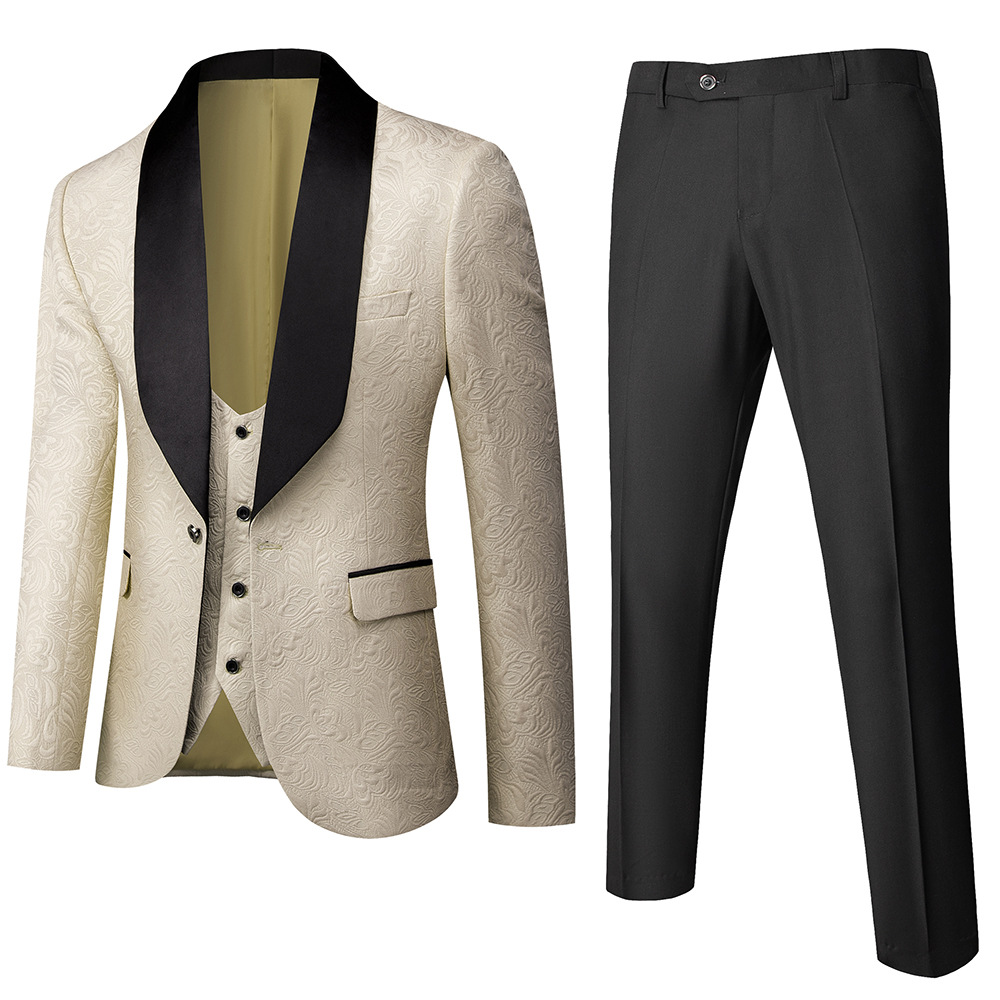 3 Psc Blazer+Vest+Pants Groom Wedding Su...