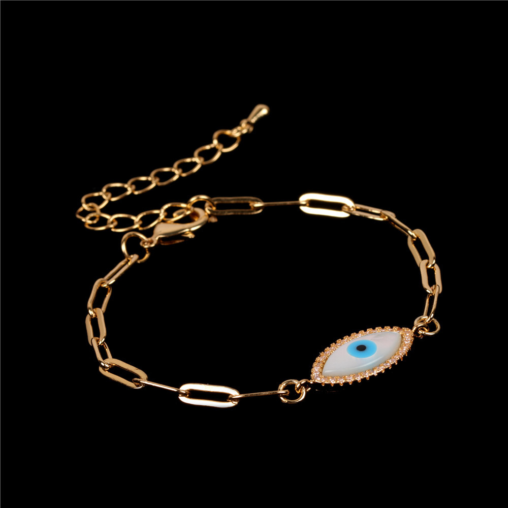 new accessories niche design diamond shell palm eyes bracelet personalized hip-hop bracelet wholesal
