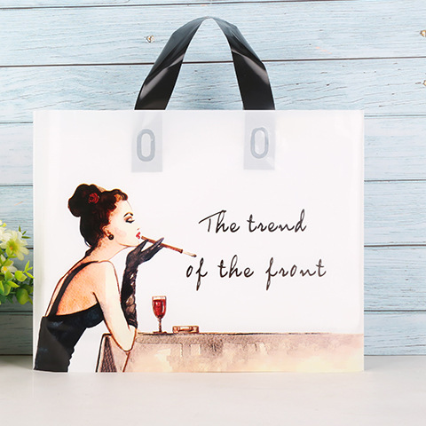 Bolsa de mano, bolsa para ropa, bolsa con logotipo impreso personalizado para ropa, bolsa de regalo, bolsa de cosméticos de plástico engrosado y duradero
