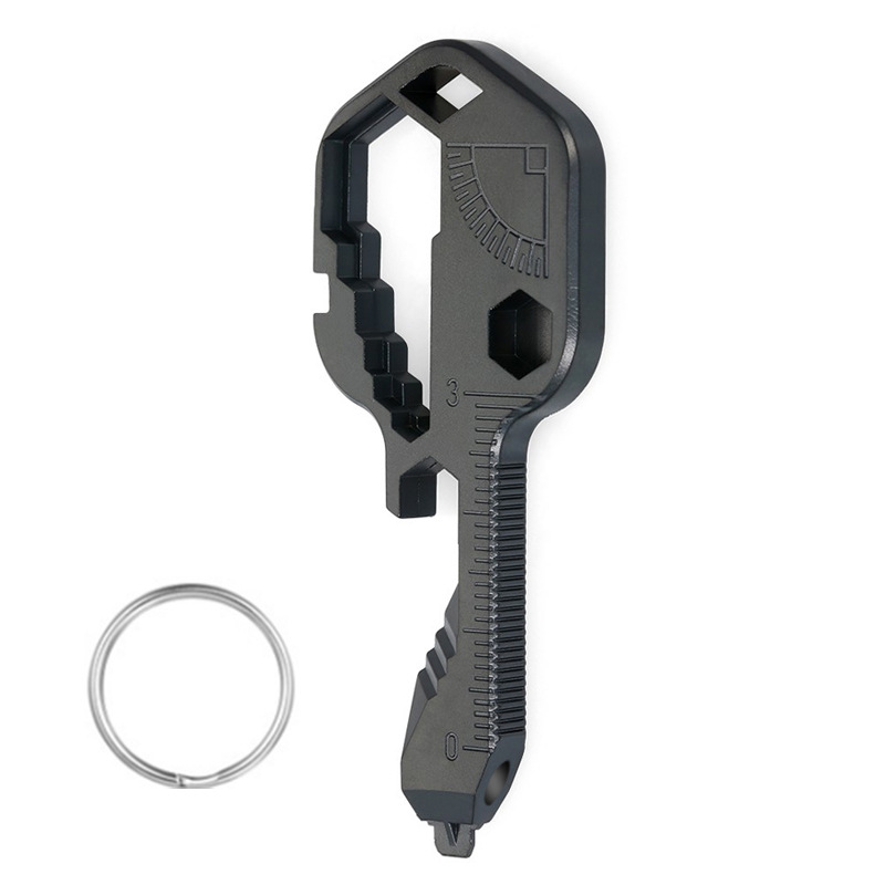 Multifuncional 24-en-1 llavero de acero inoxidable colgante de dibujos animados accesorios creativo simple abrebotellas herramienta al por mayor