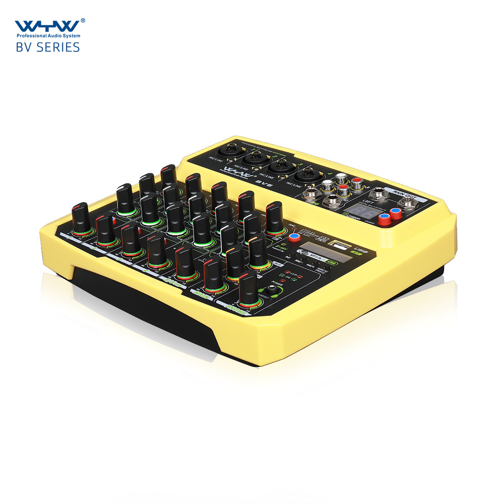 공장 직접 블루투스 사운드 카드 6 채널 믹서 홈 스테이지 USB 작은 믹서 국경 독점