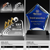 originality crystal trophy medal Formulate love Charitable Volunteer blue solid wood Commend Lettering Authorize