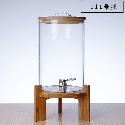 Fábrica al por mayor del hogar de gran capacidad transparente barril de vino de vidrio de borosilicato con grifo sellado enzima barril tanque de fermentación