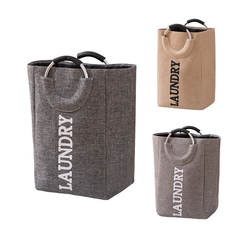 Source manufacturer foldable dirty clothes basket Japanese style household dirty clothes Lou cotton and linen waterproof dirty clothes storage laundry basket