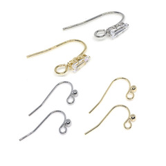 DIY jewelry accessory copper-plated 14k genuine gold simple ear hook with diamond stud earrings earring pendant DIY handmade earring materials