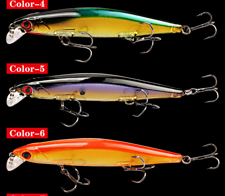 Shallow Diving Minnow Lures Sinking Hard Plastic Baits Fresh Water Bass Swimbait Tackle Gear