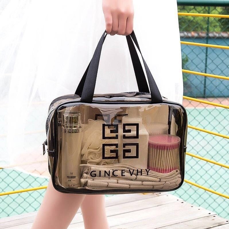 Transparent Cosmetic Bag Large Capacity Wash Bag PVC Waterproof Portable Storage Bag Travel Storage Bag