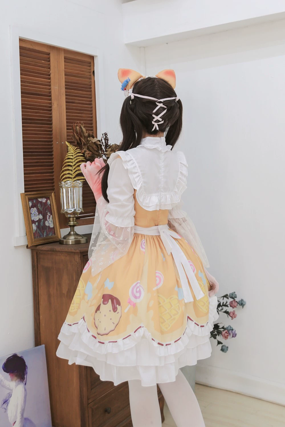 Lolita Dress (Identity Five) Candy Mechanic Cosplay Set, Polyester, Includes Accessories, M–L