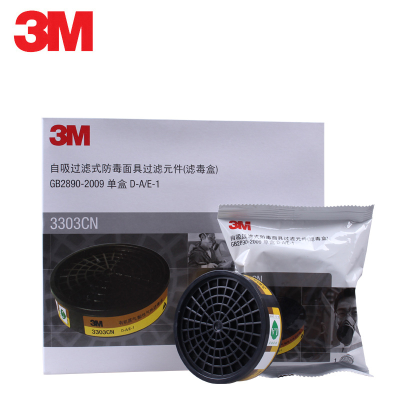 Caja de filtro de gas de ácido orgánico 3M3303CN con máscara de gas 3M3200