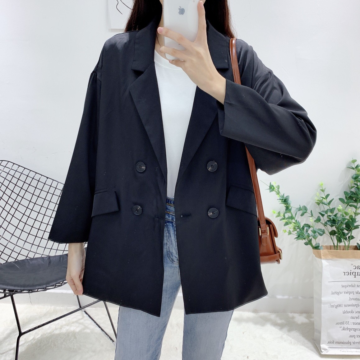 2020春季新款女裝小個子套頭西裝外套女設計感氣質小西裝上衣