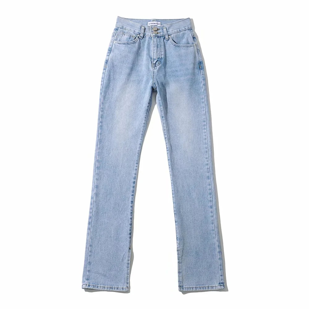 High-waisted two-button jeans NSAC19386