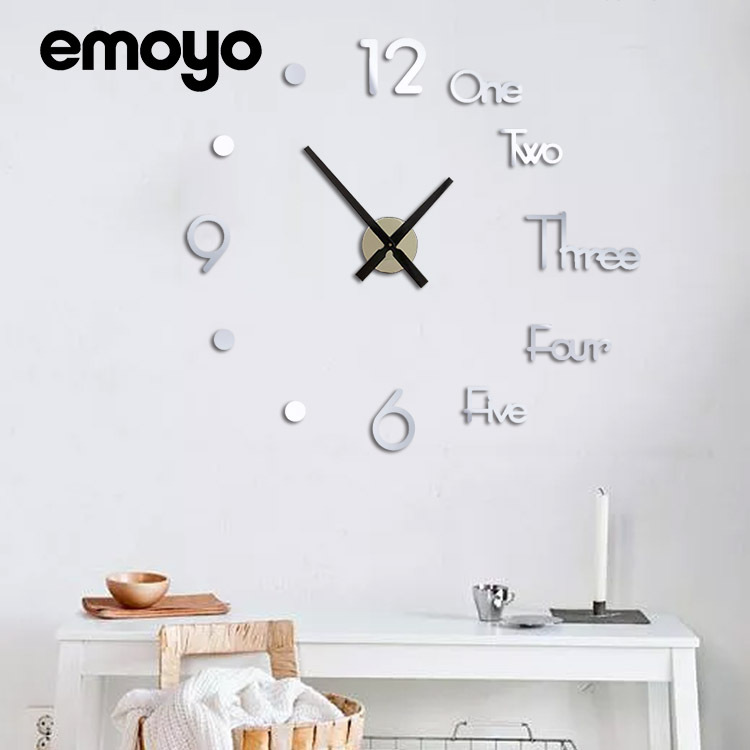 Moderno simple moda mudo creativo Reloj de pared salón decorativo espejo hogar acrílico cuarzo DIY reloj