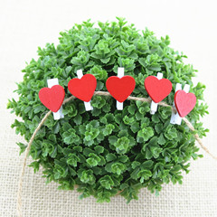 Creative red love clip log small clip wooden crafts handmade DIY note clip colorful decorative clip