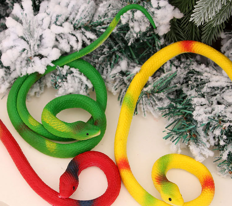 57g Weight Halloween Festival 70cm Halloween Tricky Simulation Rubber Funny Round Head Soft Rubber Simulation Toy Snake Wholesale 无