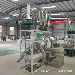 玉米大豆石磨磨粉机 全自动磨面机小型石磨面粉机
