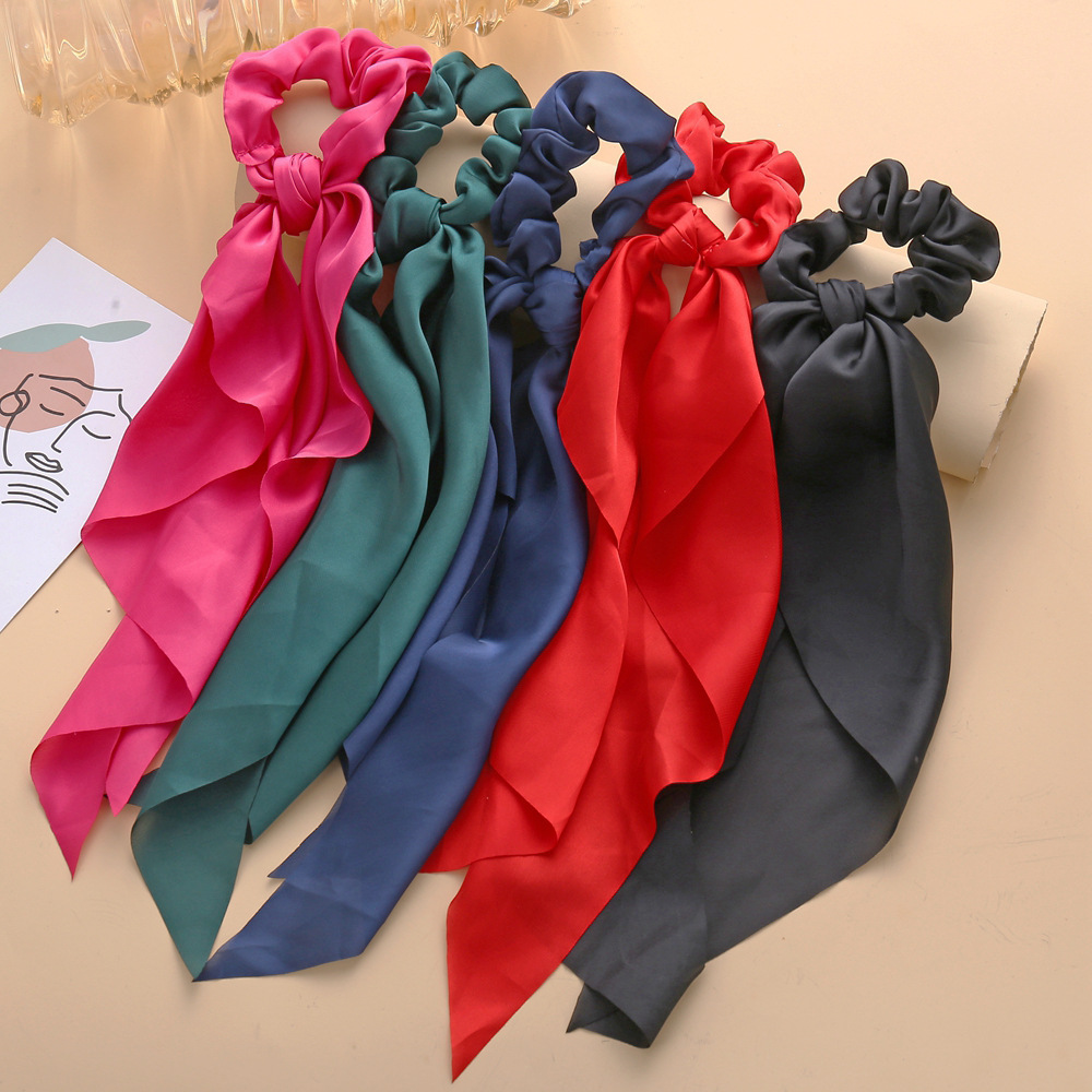 Simple Style Solid Color Cloth Ribbon Hair Tie 1 Piece display picture 2