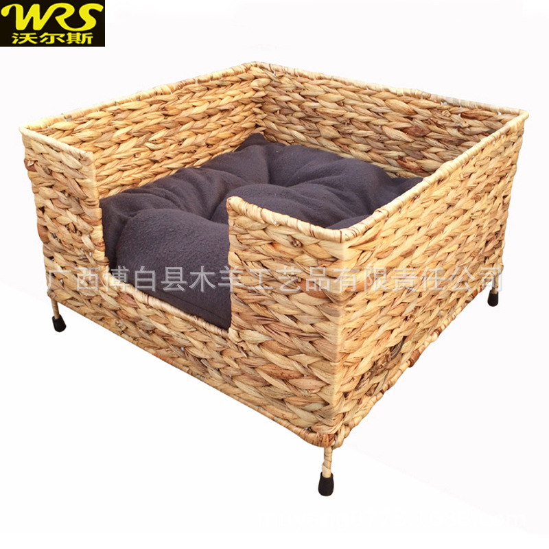 Cuatro Estaciones gato cama gato sofá bebé mascota nido Mat invierno gato escalada estante extraíble y lavable hoja de plátano ratán gato nido