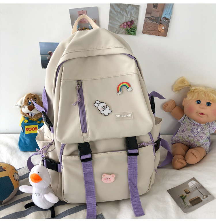 Neue Koreanische Kontrastfarbe Rucksack Mit Großer Kapazität Großhandel Nihaojewelry display picture 10