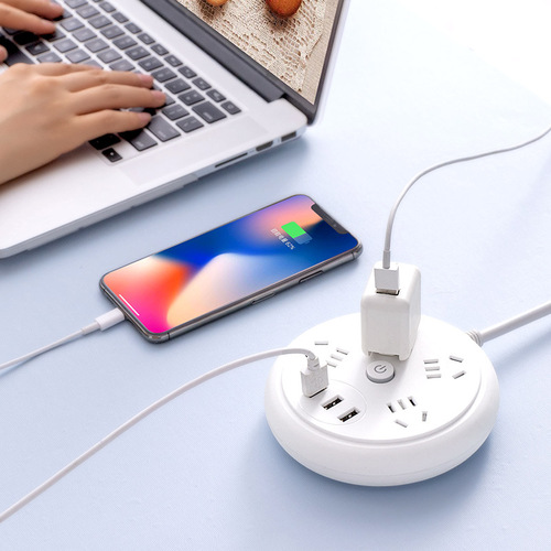 Long-line 3USB multi-function personalized smart student socket plug-in board with cord household plug-in board dormitory