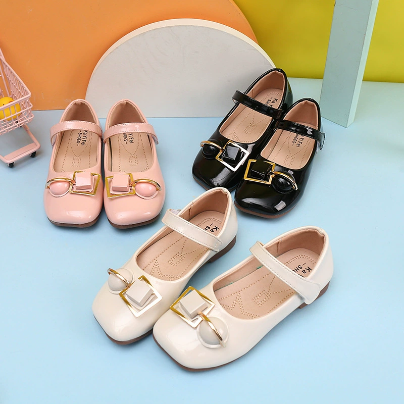 Кожаная обувь для девочек, детская обувь оптом, осень 2020, новые детские туфли принцессы для маленьких девочек среднего и большого размера, одинарные туфли на мягкой подошве, туфли на плоской подошве