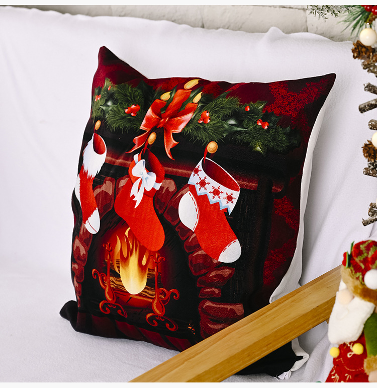 New Christmas Ornaments Creative Flannel Pillowcase display picture 8