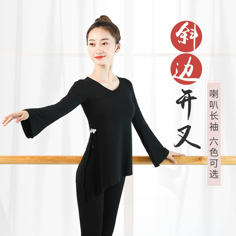 Танцевальный костюм Практическое платье Женский Топ Весенне-летний модальный китайский танец с длинным рукавом Классическое танцевальное тело Современный танцевальный костюм