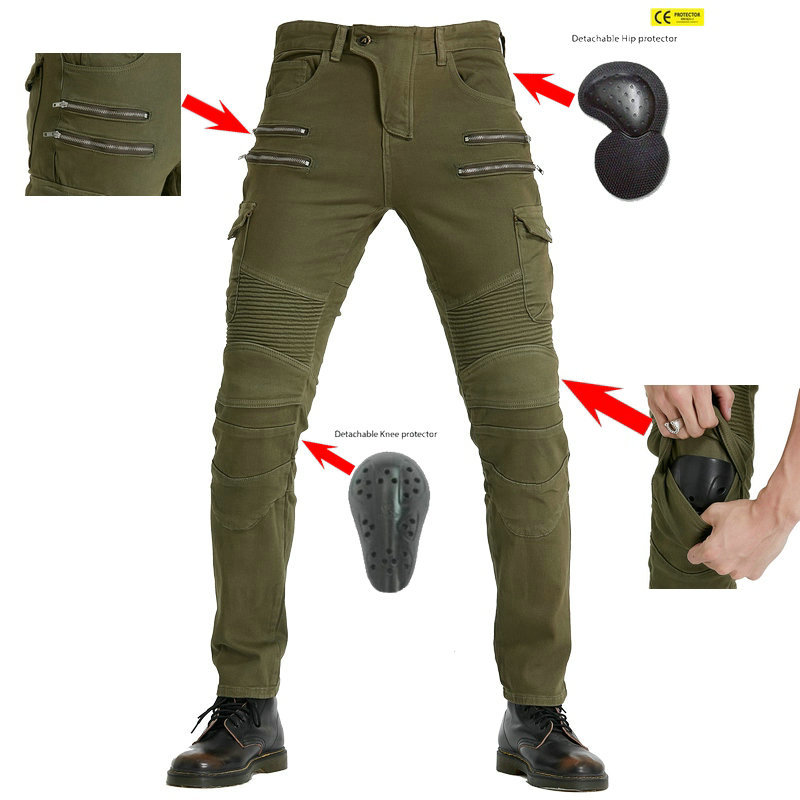 Pantalones de montar en motocicleta directos de fábrica pantalones vaqueros de los hombres resistentes a las caídas fuera de la carretera verano cuatro estaciones pantalones casuales de motocicleta de algodón puro