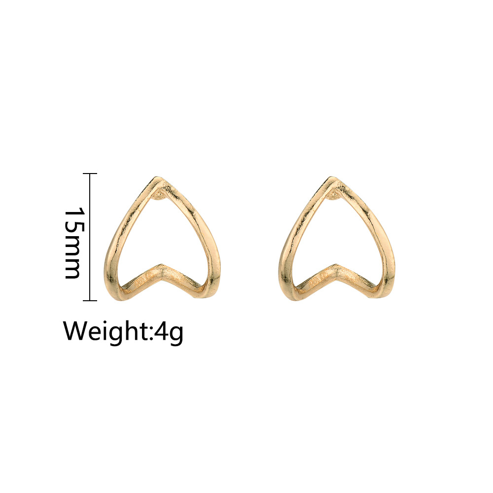 Alloy Hollow Heart Earrings display picture 1