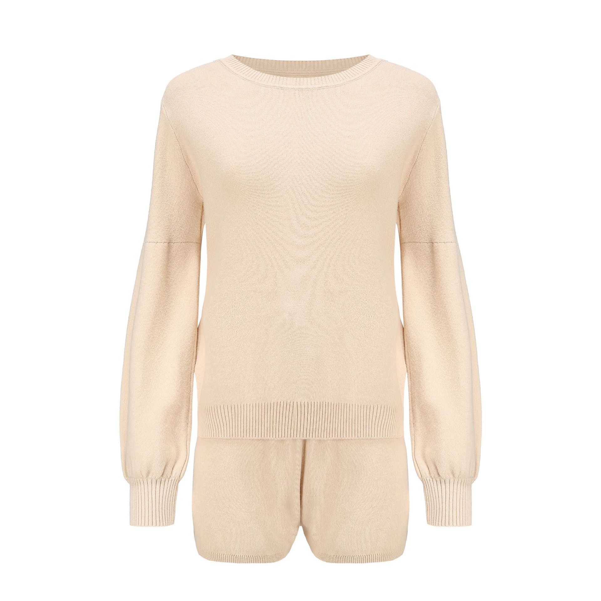 Women's Sweater Set Summer Macaron Colour Matching Co-ord Suit_voghion.com