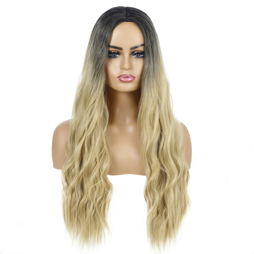 Long curly hair Drama cosplay  Wavy hair Gradient long hair women synthetic  fiber headgear