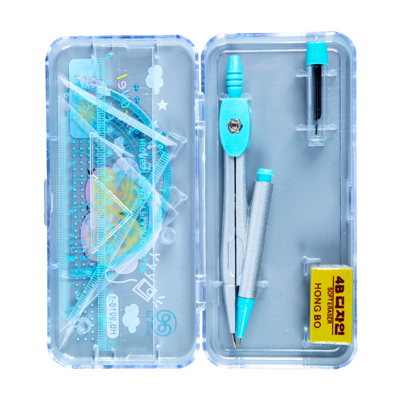 9018-1 BRÚJULAS DE estudiante traje regla herramientas de dibujo equipo de dibujo brújulas de metal de 7 piezas