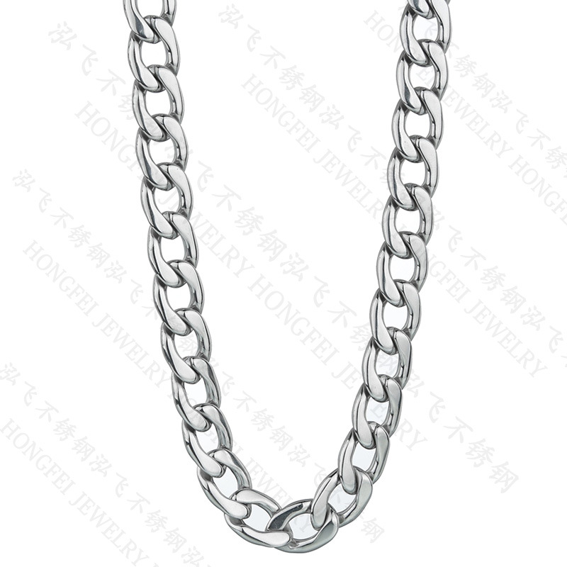 Korea Hip Hop Style Tide Simple Titanium Steel Clavicle Chain Thick Chain Necklace For Men And Women display picture 5