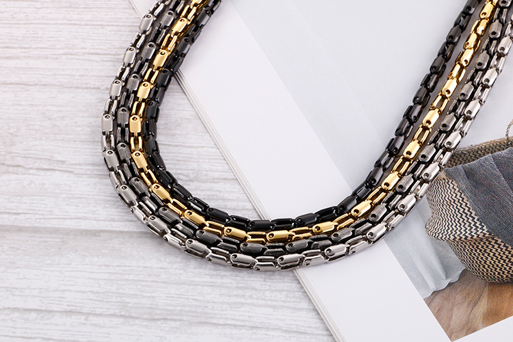 37g Weight PVD Coated Gold Plating Process PVD Coated 18K Gold Plated Solid Color Titanium Steel Fashion Waterproof Non Tarnish Necklace