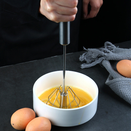 Stainless steel egg whisk home kitchen mixing tool cream egg mixer semi-automatic rotating beater