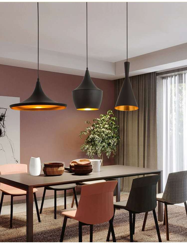 Nuevo moderno minimalista nórdico retro estilo industrial lámparas de tres cabezas creativo moda restaurante lámpara bar instrumento musical