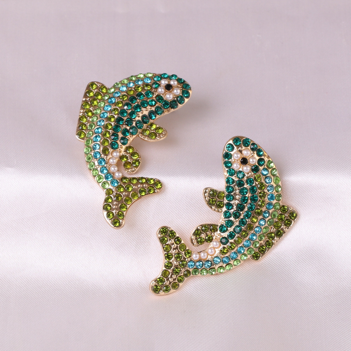 Red Koi Small Fish Carp Jumping Dragon Earrings Wholesale display picture 6